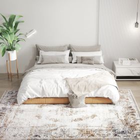 6x9 Boho Area Rug, Machine Washable Carpet For Living Room, Bedroom, Dining Room, Kitchen, Home Office, Brown