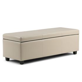 Avalon - Storage Ottoman Bench - Satin Cream