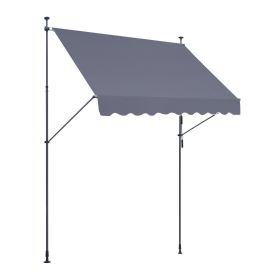 VEVOR 98x47" Patio Awning Retractable Awning Sunshade Shelter with Crank Handle