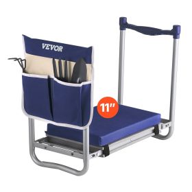 VEVOR Garden Kneeler and Seat, 11 in Wide Thick Kneeling Pad, Heavy Duty Garden Kneeling Stool, Folding Garden Seat with 1 Tool Bag, Relieve Knee & Ba