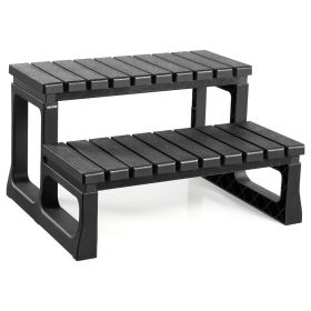 VEVOR Hot Tub Steps, 2-Step Spa Outdoor Stairs, Heavy Duty 23.6 inch Wide PP Above-Ground/Inflatable Pool Ladder with 320 lbs Weight Capacity, Multi-U