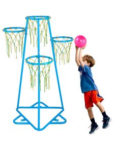 VEVOR Kids Basketball Hoop, 4-Hoop Child Basketball Hoops, Portable Basketball Stand with Adjustable Heights and 3 Balls, Indoor and Outdoor Basketbal