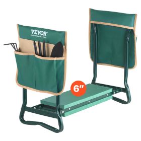 VEVOR Garden Kneeler and Seat, 6 in Wide Kneeling Pad, Heavy Duty Garden Kneeling Stool, Folding Garden Seat with 2 Tool Bags, Relieve Knee & Back Pai