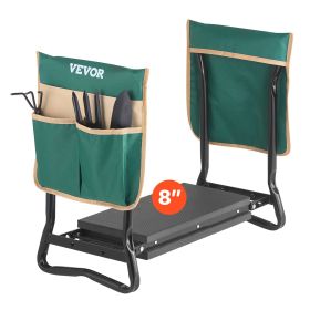 VEVOR Garden Kneeler and Seat, 8 in Wide Kneeling Pad, Heavy Duty Garden Kneeling Stool, Folding Garden Seat with 2 Tool Bags, Relieve Knee & Back Pai