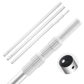 VEVOR Pool Pole, 3.4 to 15 Ft Telescoping Swimming Pool Cleaning Poles, Professional Adjustable Telescopic Pole with 2 Extension Poles, Heavy Duty Cle