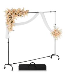 VEVOR Backdrop Stand with Wheels, 7 x 10 ft Adjustable Photo Backdrop Stand Kit, Moveable Background Backdrop Stand, Heavy Duty Projector Screen Stand