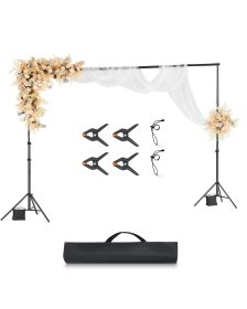 VEVOR Backdrop Stand, 10 x 10 ft Adjustable Photo Backdrop Stand Kit, Portable Background Backdrop Stand with 4 Crossbars, Heavy Duty Projector Screen