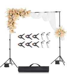 VEVOR Backdrop Stand, 8.5 x 10 ft Adjustable Photo Backdrop Stand Kit, Portable Background Backdrop Stand with 2 Tripods, Heavy Duty Projector Screen