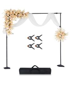 VEVOR Backdrop Stand, 8.5 x 10 ft Adjustable Photo Backdrop Stand Kit, Portable Background Backdrop Stand with 7 Crossbars, Heavy Duty Projector Scree