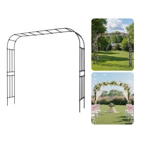 VEVOR Garden Arbor, 94.5 (H) x 126 (W) x 15.8 (D) in Metal Archway, Sturdy Outdoor Trellis Arch with Stakes, Easy to Assemble, Pergola Arbor for Plant