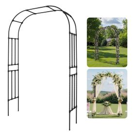 VEVOR Garden Arbor, 94.5 (H) x 59 (W) x 15.8 (D) in Metal Archway, Sturdy Outdoor Trellis Arch with Stakes, Easy to Assemble, Pergola Arbor for Plant