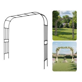 VEVOR Garden Arbor, 94.5 (H) x 98.5 (W) x 15.8 (D) in Metal Archway, Sturdy Outdoor Trellis Arch with Stakes, Easy to Assemble, Pergola Arbor for Plan