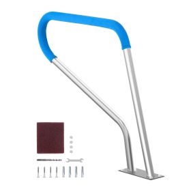 VEVOR Pool Handrail, 39 x 32 inch Pool Railing, Stainless Steel with Base Plate for Indoor/Outdoor Pools,Swimming Pool Safety Railing for Decks,Rust-P