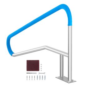 VEVOR Pool Handrail, 55 x 32 inch Pool Railing, Stainless Steel with Base Plate for Indoor/Outdoor Pools,Swimming Pool Safety Railing for Decks,Rust-P