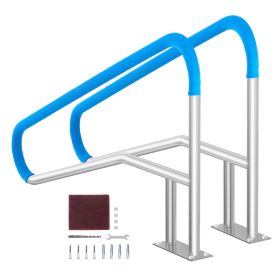 VEVOR Pool Handrail, 2 PCS 55 x 32 inch Pool Railing, Stainless Steel with Base Plate for Indoor/Outdoor Pools,Swimming Pool Railing for Decks,Rust-Pr