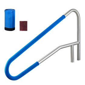 VEVOR Pool Rail, 54 x 32 inch Pool Handrail, 220 lbs Load Capacity Heavy Duty 304 Stainless Steel Swimming Handrail, Detachable Nonslip Sleeve, Recess