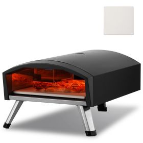 VEVOR Outdoor Pizza Oven, 12" Gas Fired Pizza Maker, Portable Outside Pizza Grill with Thickened Cordierite Pizza Stone, Waterproof Cover, Iron Spray