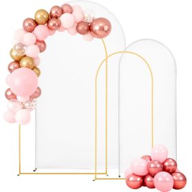 VEVOR Arch Backdrop Stand, Set of 2, 7.2 ft and 6 ft, Stable Structure, Easy Assembly, Gold Metal Arch Backdrop Stand with Cover for Wedding, Birthday