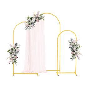 VEVOR Arch Backdrop Stand, Set of 3, 6/5/4 ft, Stable Structure, Easy Assembly, Gold Metal Arch Backdrop Stand for Wedding, Birthday Party, Graduation