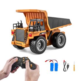 VEVOR RC Dump Truck Toy, 9-Channel 1:18 Scale, Remote Control Dump Truck RC Construction Vehicle Truck Toy with Metal Bed & Light, 2 Rechargeable Batt