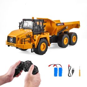 VEVOR RC Dump Truck Toy, 11-Channel 1:16 Scale, Remote Control Dump Truck RC Construction Vehicle Truck Toy with Metal Cabin & Light, 2 Rechargeable B