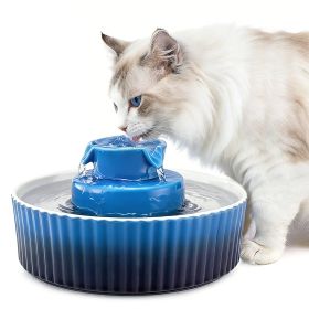 VEVOR Ceramic Cat Water Fountain, 2.1L/71oz Cupcake Pet Fountain, Porcelain Cat Water Dispenser with Ultra-Quiet Pump, 360rinking Area and Multi-Laye