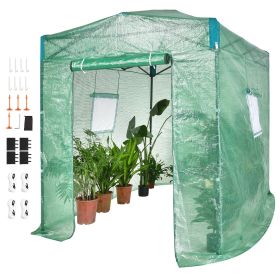 VEVOR Pop Up Greenhouse, 8'x 6'x 7.5' Pop-up Green House, Set Up in Minutes, High Strength PE Cover with Doors & Windows and Powder-Coated Steel Frame
