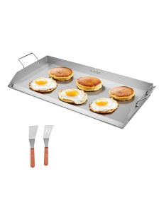 VEVOR Stainless Steel Griddle, 32x16 inch Universal Flat Top Rectangular Plate, Gas Grill Griddle for BBQ Grill, Teppanyaki, Portable Family Cookware