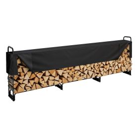 VEVOR Firewood Rack with Waterproof Cover, 150 x 14 x 46 in Outdoor Firewood Holder, 660lb Weight Capacity, 1/2 Cord Log Holder, Half-Covered, Powder-