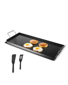 VEVOR Carbon Steel Griddle, 32x14 inch Universal Flat Top Rectangular Plate, Gas Grill Griddle for BBQ Grill, Teppanyaki, Portable Family Cookware wit