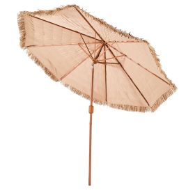 VEVOR Tiki Umbrella, 9 ft Thatched Patio Umbrella with Tilt, Hawaiian Style Beach Parasol with Durable PP Thatch and 8 Metal Ribs, Grass Pool Umbrella