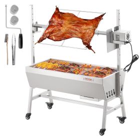 VEVOR Upgrade Rotisserie Grill, 35 Inch 90 Lbs Capacity, BBQ Whole Pig Lamb Goat Charcoal Spit Grill, Electric 42W Motor Stainless Steel Rotisserie Ro
