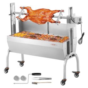 VEVOR Rotisserie Grill with Windscreen, BBQ Whole Pig Lamb Goat Charcoal Spit Grill, 46 Inch 132 Lbs Capacity, Electric 52W Motor Stainless Steel Roas
