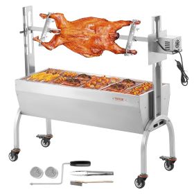 VEVOR Rotisserie Grill, BBQ Whole Pig Lamb Goat Charcoal Spit Grill, 46 Inch 132 Lbs Capacity, Electric 52W Motor Stainless Steel Rotisserie Roaster w