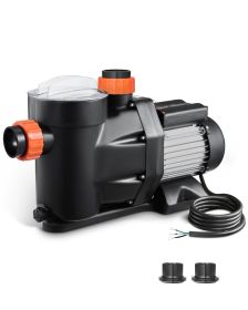 VEVOR Above Ground Pool Pump, 2 HP, 135 GPM Max Flow Single Speed Swimming Pool Pump, 220V 3450 RPM 61 ft Max Head Lift with PP Shell Strainer Basket,