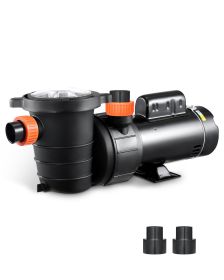 VEVOR Above Ground Pool Pump, 1.5HP/0.35HP, Dual Speed Swimming Pool Pump, High 110 GPM 54 ft Lift, Low 52 GPM 14 ft Lift, 110V 3450 RPM with Strainer