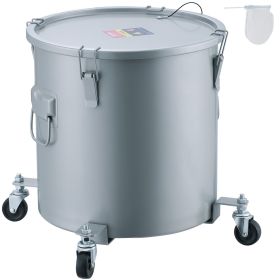 VEVOR Fryer Grease Bucket, 8 Gal Oil Disposal Caddy with Caster Base, Carbon Steel with Rust-Proof Coating, Oil Transport Container with Lid, Lock Cli
