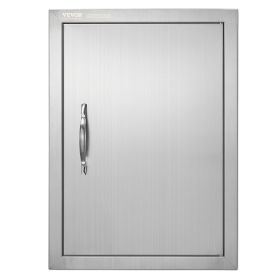 VEVOR BBQ Access Door, 16W x 22H Inch Single Outdoor Kitchen Door, Stainless Steel Flush Mount Door, Wall Vertical Door with Handle, for BBQ Island, G