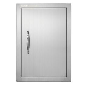VEVOR BBQ Access Door, 14W x 20H Inch Single Outdoor Kitchen Door, Stainless Steel Flush Mount Door, Wall Vertical Door with Handle, for BBQ Island, G