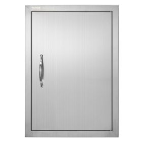 VEVOR BBQ Access Door, 18W x 24H Inch Single Outdoor Kitchen Door, Stainless Steel Flush Mount Door, Wall Vertical Door with Handle, for BBQ Island, G