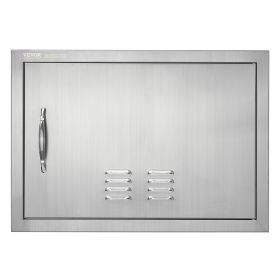 VEVOR BBQ Access Door, 24W x 17H Inch Single Outdoor Kitchen Door, Stainless Steel Flush Mount Door, Wall Vertical Door with Handle and vents, for BBQ