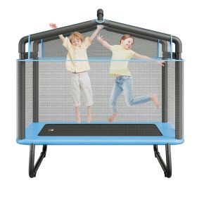 VEVOR 6FT Trampoline for Kids, 72" Indoor/Outdoor Toddlers Trampoline, Mini Baby Trampoline with Safety Enclosure Net, Gymnastics Bar, Hammock, Recrea