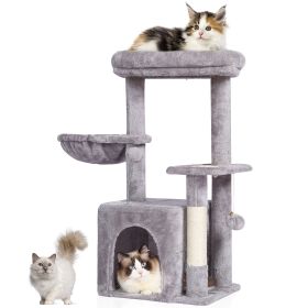 VEVOR Cat Tree for Indoor Cats, 31.4" Cat Tree Tower with Cat Condo, Sisal Scratching Post, Hammock, Top Perch, Jumping Platform, Cat House with Hang