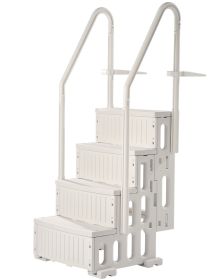 VEVOR Swimming Pool Ladder, 4-Step Double Handrails Stairs with Non-slip Heavy Duty Steps, Max Load Capacity 400 lbs, for 48-54 In Inground & Above-gr