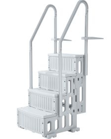 VEVOR Swimming Pool Ladder, 4-Step Double Handrails Stairs with Non-slip Heavy Duty Steps, Reliable 400 lbs Max Load Capacity, for 48-54 In Inground &