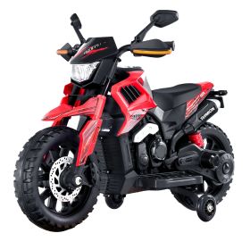 VEVOR Kids Ride On Motorcycle, 12V Battery Powered Electric Motorcycle with Speed Up to 3mph, Detachable Training Wheels, Headlight, LED Light, Music,