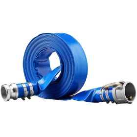 VEVOR Pool Drain Hose, 2 inch by 50 ft, Durable PVC Material, Includes Aluminum Camlock C & E Connectors and Clamps, Fits Pumps and Sand Filters, Idea