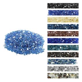 VEVOR Fire Glass, 10LBS / 4.5KG High-Temperature Resistant Fireplace Rocks, 1/4-Inch / 6.35 mm Reflective & Smokeless Firepit Glass Rock, High Luster