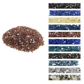 VEVOR Fire Glass, 10 LBS / 4.5 KG High-Temperature Resistant Fireplace Rocks, 1/4-Inch / 6.35 mm Reflective & Smokeless Firepit Glass Rock, High Luste