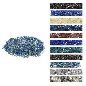VEVOR Fire Glass, 10 LBS / 4.5 KG Fireplace Rocks, 1/2-Inch / 12.7 mm Reflective Firepit Glass Rock, High Luster & Smokeless Stone Landscaping for Fir